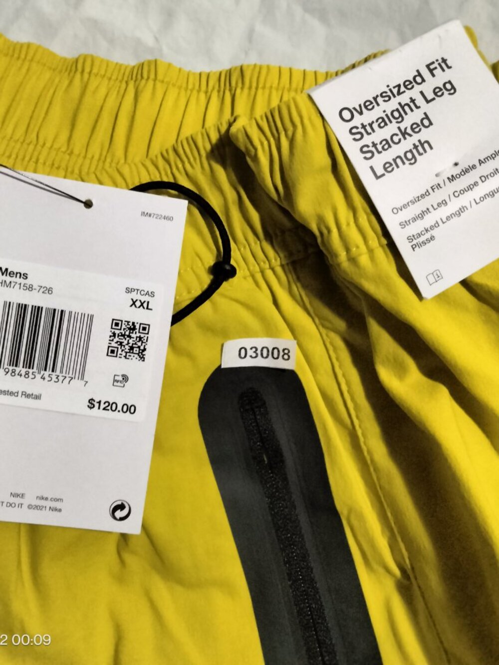 Nike Tech Pack Woven Pants Mens XXL Yellow HM7158-726 Oversized Stacked Length - Picture 7 of 7